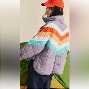 Free People Printed Packable Puffer Jacket Size Small NWT